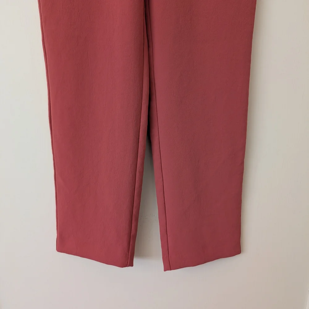 Aritzia Wilfred Womens 0 Pink Crepe Trouser Dress Pants Preppy Academia Classic - Picture 2 of 8